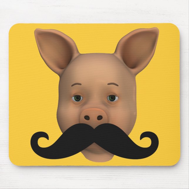Piglet With Moustache Mouse Pad (Front)