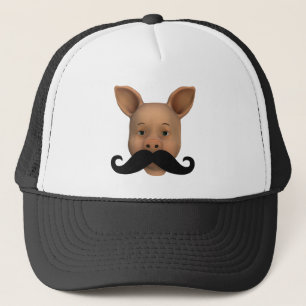 Piglet With Moustache Trucker Hat