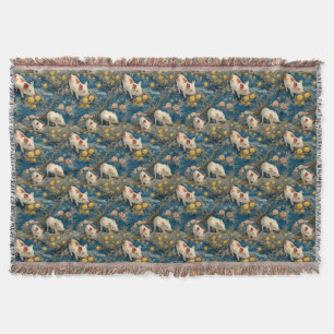 Piglets Explore Lemons By The River Throw Blanket