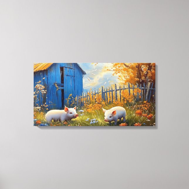Piglets on the Farm Canvas Print (Front)
