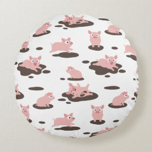 Piglets Round Pillow