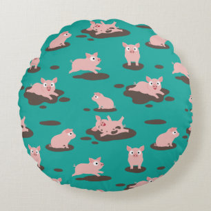 Piglets Round Pillow