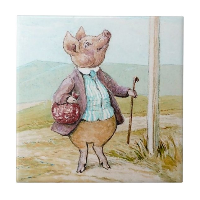 Pigling Bland Going to Market by Beatrix Potter Tile (Front)