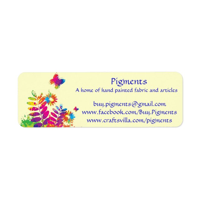 Pigments-Return address/product labels -customise (Front)