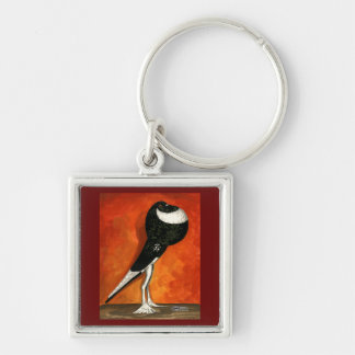 Pigmy Pouter Pigeon Black Pied Key Ring