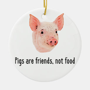 Pigs are friends, not food design ceramic tree decoration