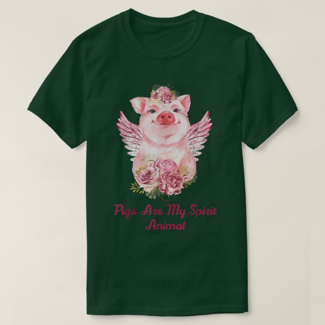 Pigs Are My Spirit AnimalPig Lovers And Farmer Gif T-Shirt (Design Front)