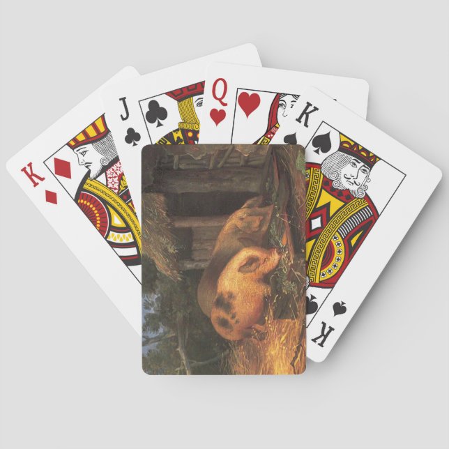 Pigs at a Trough (Farmyard Animals) Playing Cards (Back)