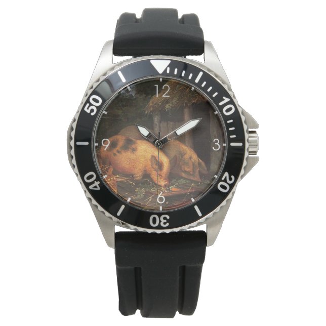 Pigs at a Trough (Farmyard Animals) Watch (Front)