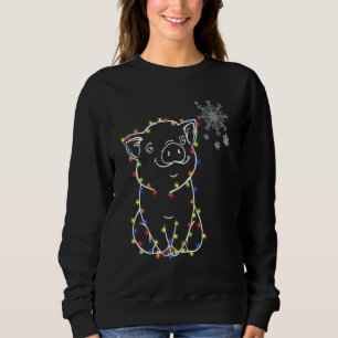 Pigs Christmas Costume Lights Cute Merry Pigmas Pi Sweatshirt