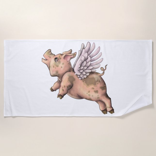 Pigs Fly Beach Towel (Front)