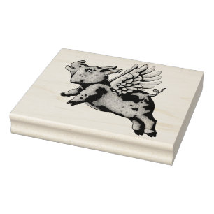 Pigs Fly Rubber Stamp