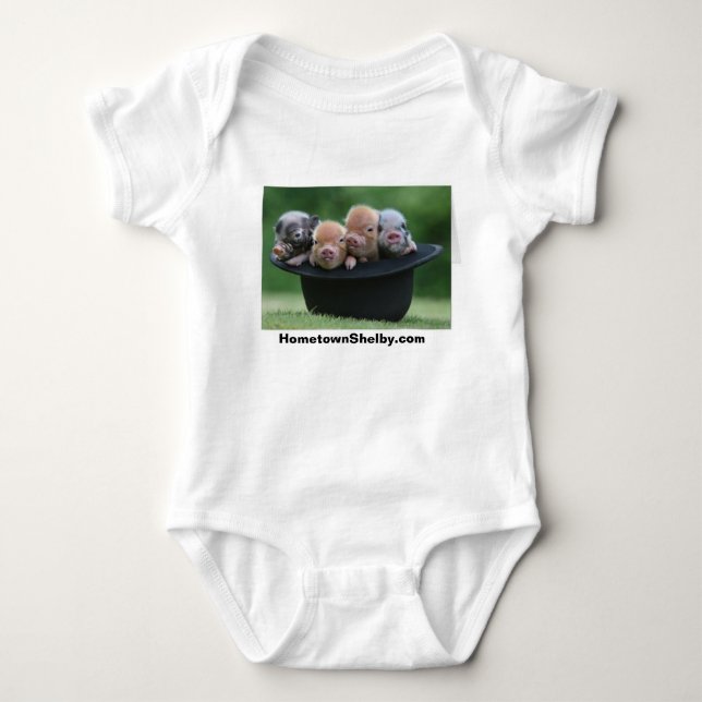 Pigs In A Hat Baby Bodysuit (Front)