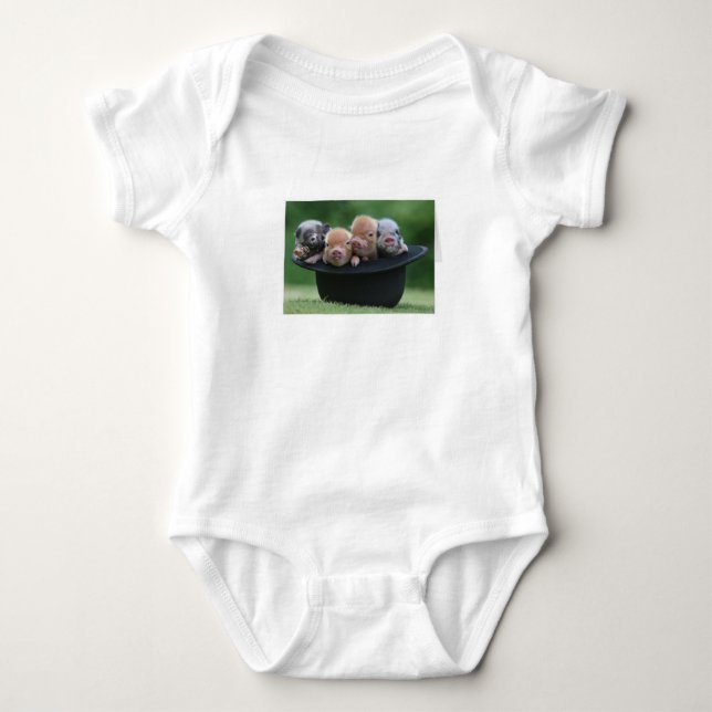 Pigs In A Hat Baby Bodysuit (Front)