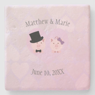 Pigs in Love Stone Coaster