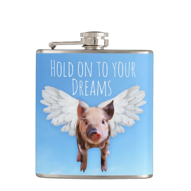 Pigs Might Fly Hip Flask (Front)