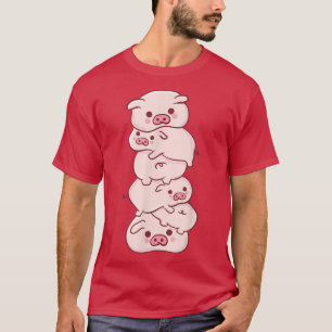 Pigs On A Pile - Cute Kawaii Anime - Pig Aesthetic T-Shirt