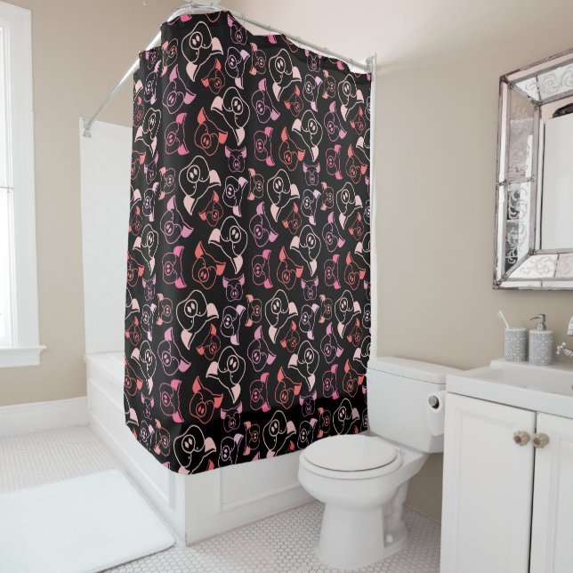 Pigs Pattern Shower Curtain (In Situ)