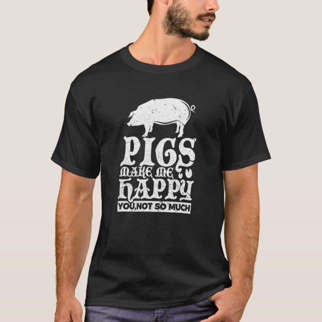 Pigs Pig Owner Pig  Distressed T-Shirt (Front)