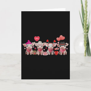 Pigs Valentine's Day Pig Lover Farm Animal Valenti Card