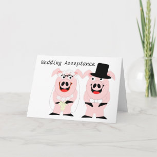 Pigs Wedding Acceptance Card
