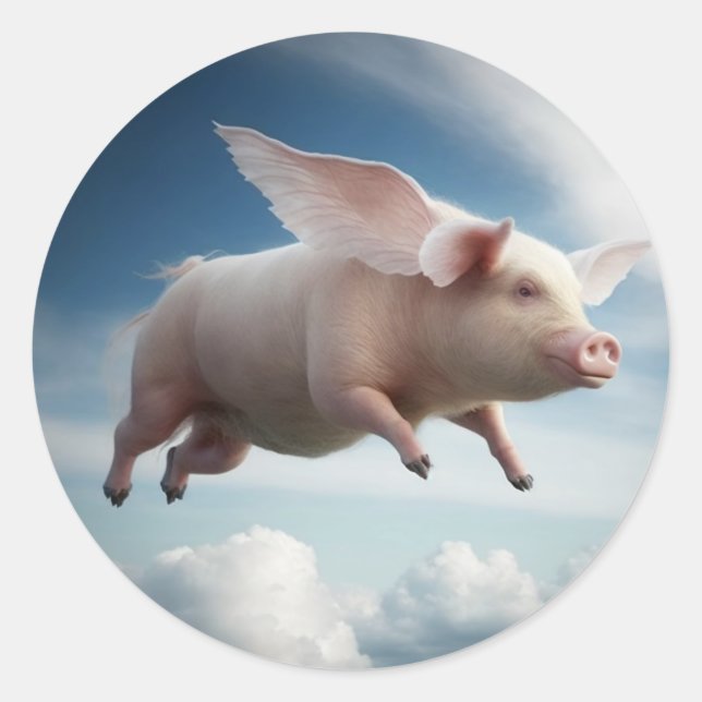 Pigs will Fly! Classic Round Sticker (Front)