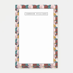 Pigs With Hats Pattern Add Your Name Post-it Notes