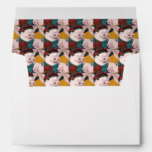 Pigs With Hats Pattern Envelope