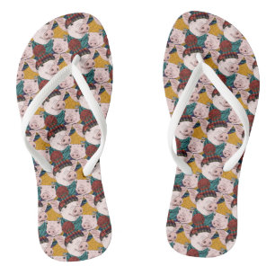 Pigs With Hats Pattern Jandals