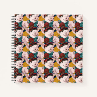 Pigs With Hats Pattern Notebook