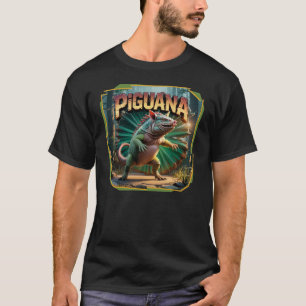 Piguana Illustration – Pig Iguana Scary Animal T-Shirt