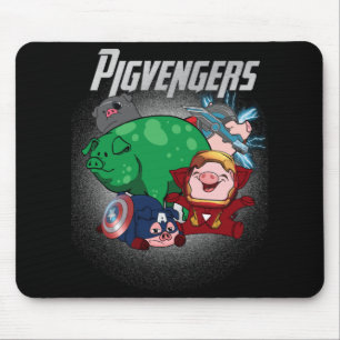Pigvengers Assemble Super Animal Hero Pig Lovers Mouse Pad