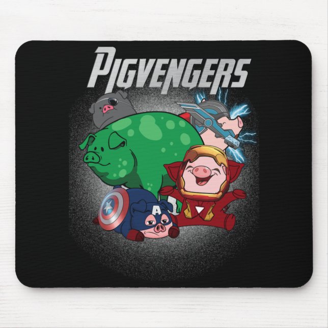 Pigvengers Assemble Super Animal Hero Pig Lovers Mouse Pad (Front)