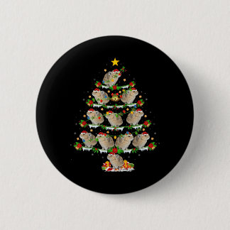 Pika Lover Xmas Lights Pika Christmas Tree 6 Cm Round Badge