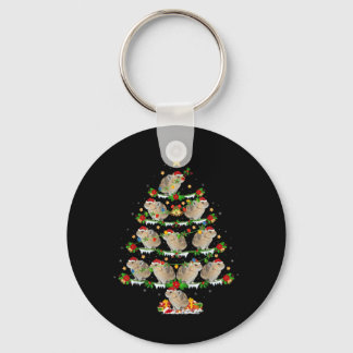 Pika Lover Xmas Lights Pika Christmas Tree Key Ring