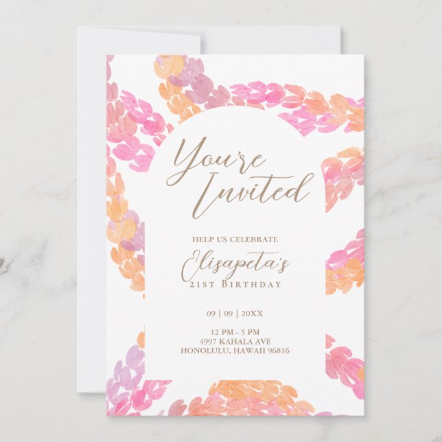 Pikake Birthday Invitation (Front)