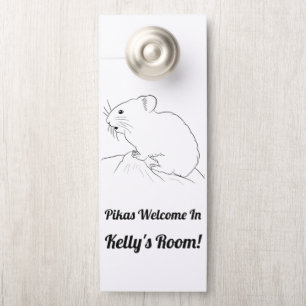 Pikas Welcome in NEW NAME Room! Door Hanger