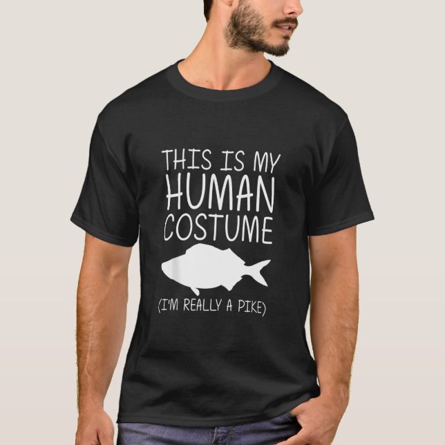 Pike Easy Halloween Human Costume Pickerel Fish DI T-Shirt (Front)