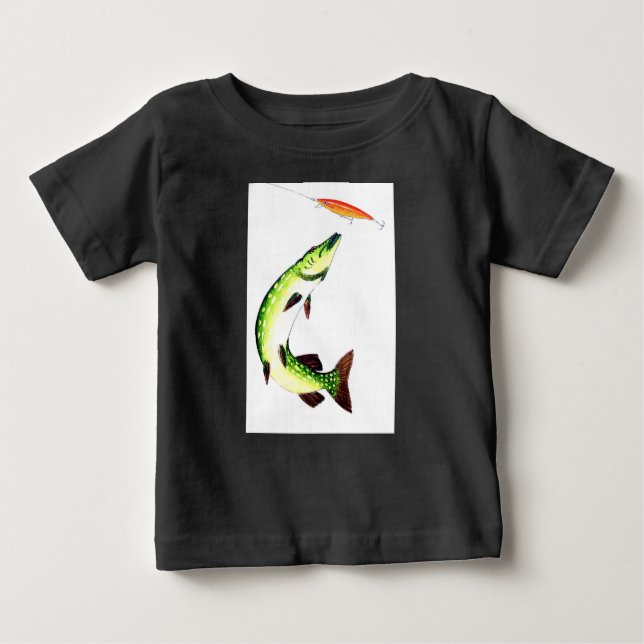 Pike fishing and fly fishing baby T-Shirt (Front)