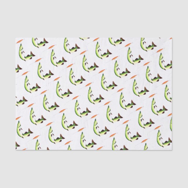 Pike fishing and fly fishing tissue paper (Front)
