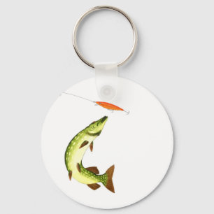 Pike fishing Gift Key Ring