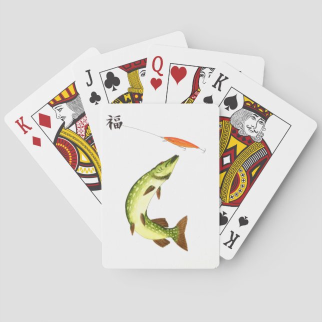 Pike fishing playing cards (Back)