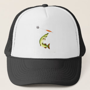 Pike fishing trucker hat