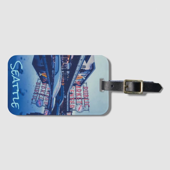 Pike Market Seattle Luggage Tag (Front Horizontal)