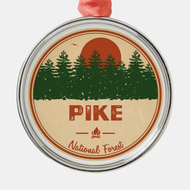 Pike National Forest Metal Tree Decoration (Front)