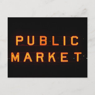 Pike Place Market at night Postcard