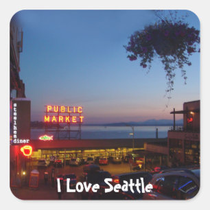 Pike Place Market Square Sticker