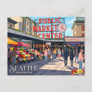 Pike Place Market USA Postcard