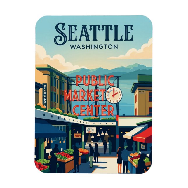 Pike Place Market Washington Magnet (Vertical)