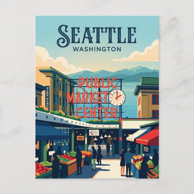 Pike Place Market Washington Postcard (Front)